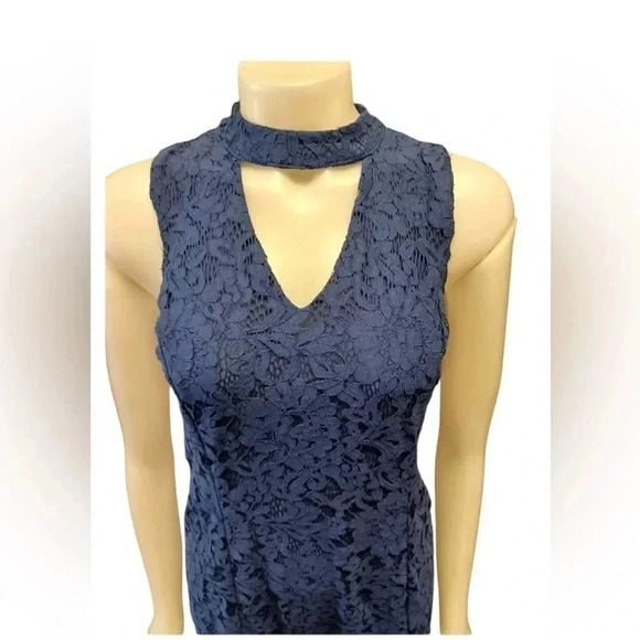 White House Black Market WHBM  Blue Sheath Midi Dress Size 4 - Picture 2 of 10